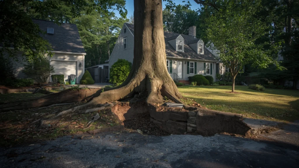 Emergency Tree Removal in Rochester NY for Trees Damaging Foundations and Driveways